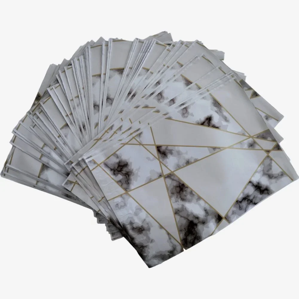 100 Count White Marble 10 x 13 Self Seal Printed Poly Mailers